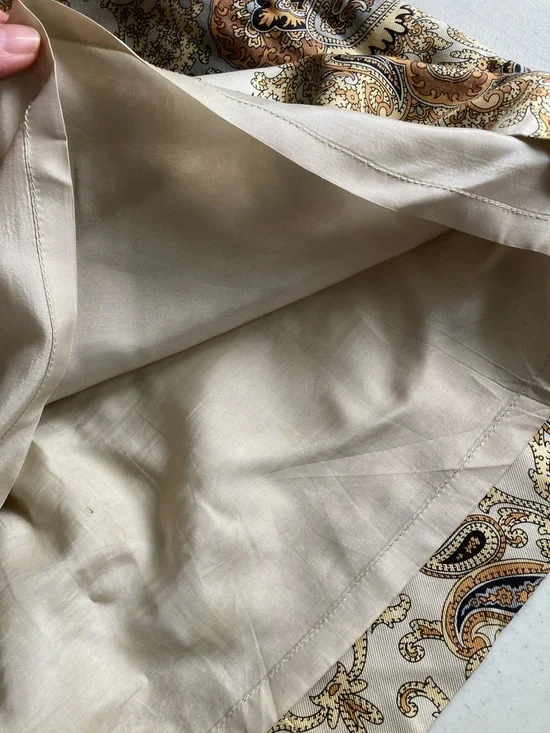 J. Crew 85% Silk Gold & Cream Paisley Midi Sheath Dress - Picture 10 of 10